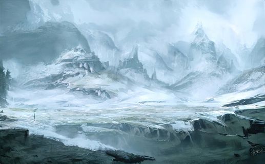 冬天白色背景风景