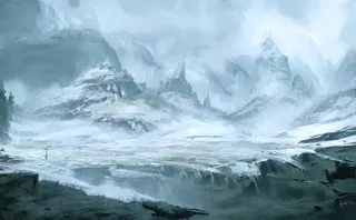 冬天白色背景风景