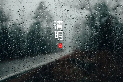 清明雨水背景图片