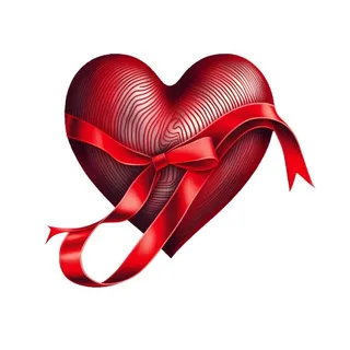情人节520爱心飘带免抠