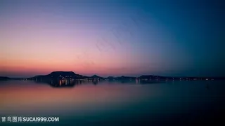 黄昏湖畔美景壁纸