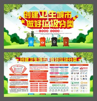 创建卫生城市 做好垃圾分类展板