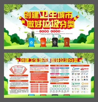 创建卫生城市 做好垃圾分类展板