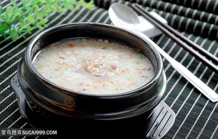 鸡肉粥传统餐饮美食高清菜谱用图摄影