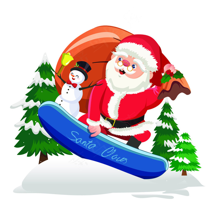 圣诞老人滑滑板
