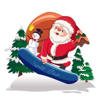 圣诞老人滑滑板