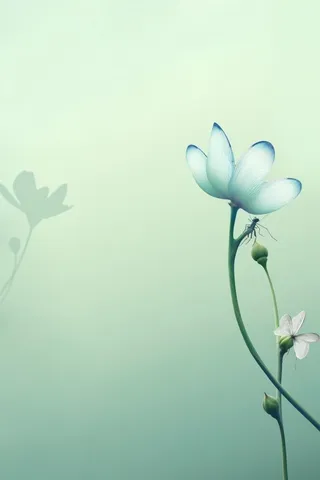 清新浅绿色淡雅荷花节气海报背景