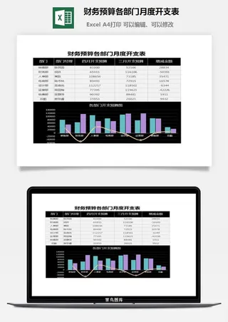 6财务预算各部门月度开支表