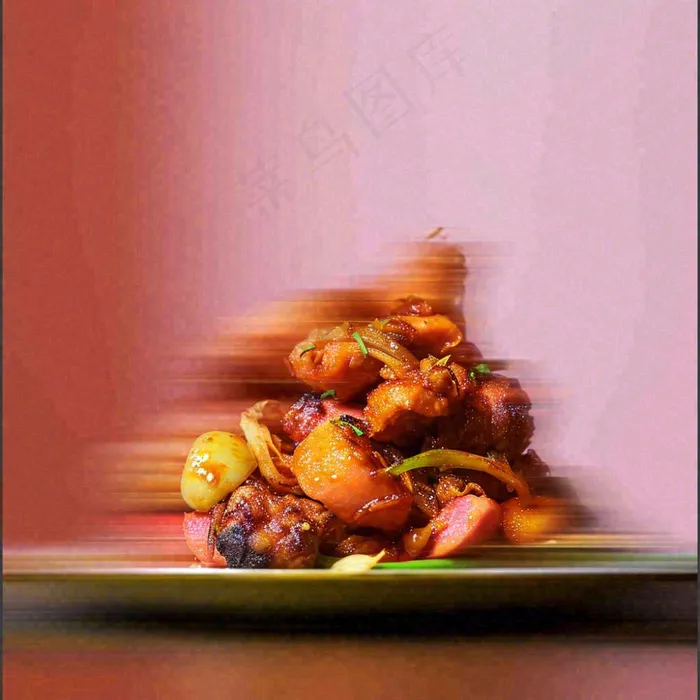 美食寿司水果烤肉拼盘蔬菜，朦胧摄影质感摄影图(1024x1024)