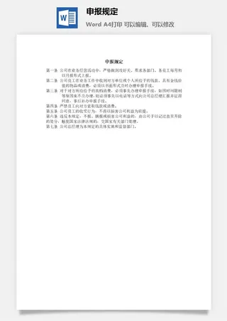 申报规定word模板