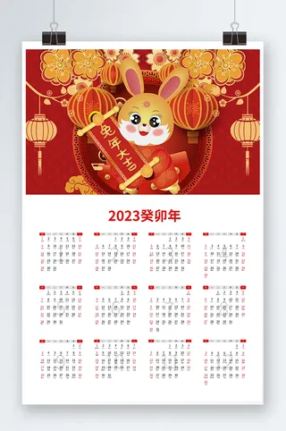 2023日历 兔年日历兔年挂历