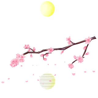 春天浪漫粉红色樱花手绘樱花梅花桃花花朵图片PNG免扣素材