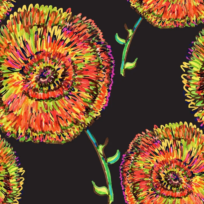 花卉唯美手绘花朵面料纹理手机壳布料面料印花服装矢量图案素材ai矢量模版下载