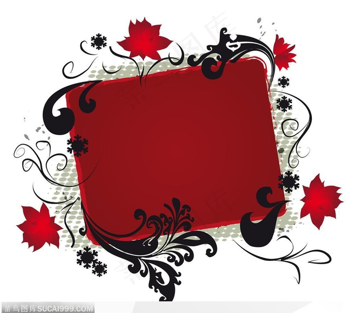 相框边框-暗红色的相框