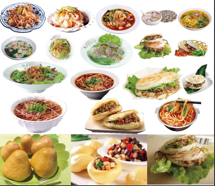 小吃美食综合图