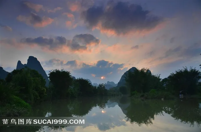 湖北乌龙泉湖光山色的优美风景素材