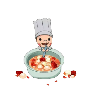 腊八元素-卡通腊八节腊八粥艺术字体八宝粥PNG免扣腊八海报装饰插画PNG素材