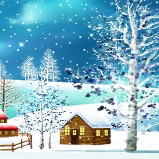 卡通雪景插画素材 卡通雪景插画素材
