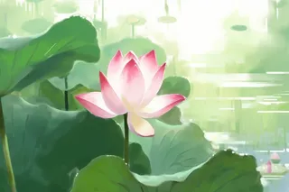 国风荷花水墨节气背景