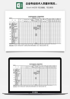 企业专业技术人员基本情况表excel模板