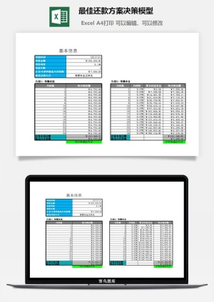 最佳还款方案决策模型excel模板