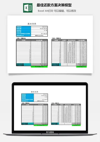 最佳还款方案决策模型excel模板