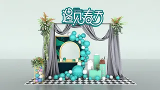 春天门头cdr设计素材春季美陈景观拱门打卡拍照框dp堆头3d模板