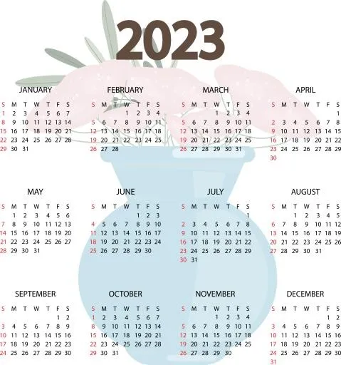 2023 年日历 PNG免抠(4345x4637)