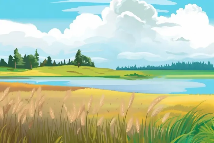 小麦山水背景(1344x896)