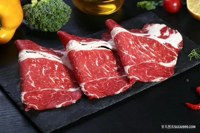 鲜高级雪花肥牛配菜火锅图片