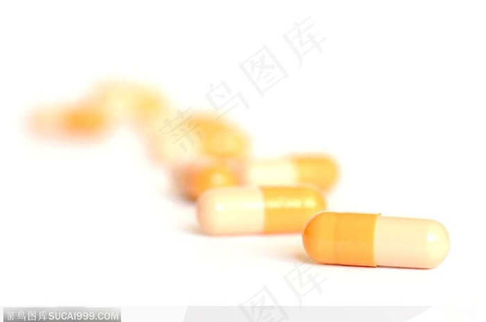 医学药品-散落的胶囊