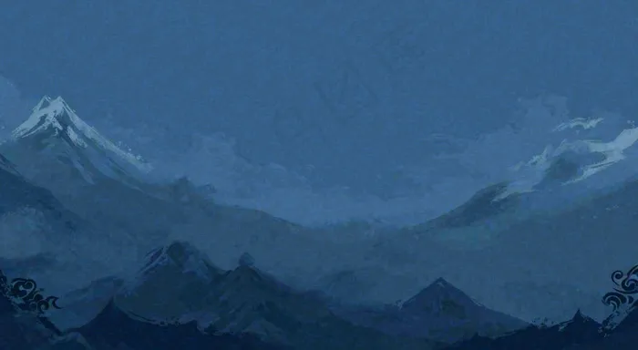 中国风意境山脉雪山海浪蓝色云层，末日暗黑恐怖(1488x816)