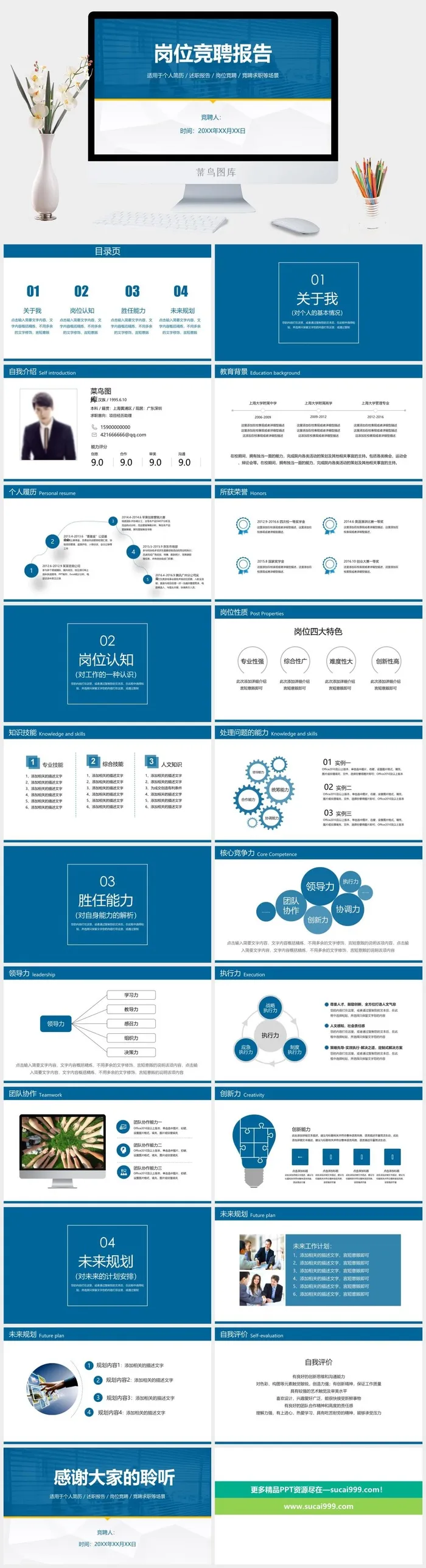 岗位竞聘报告PPT模板