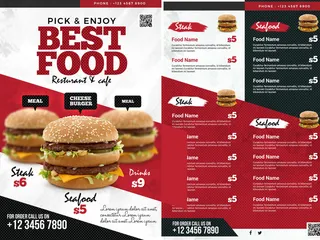 设计英文食物菜单素材