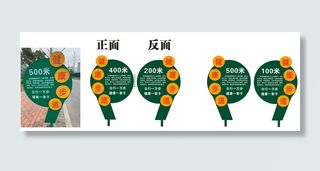 健康步道路程提示户外标牌