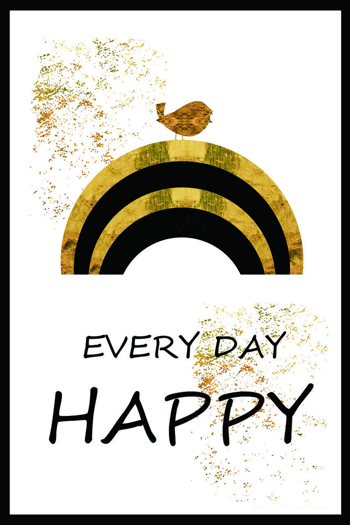 鸟儿天桥唯美插画