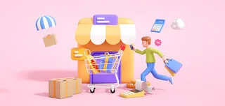 折扣促销购物车c4d