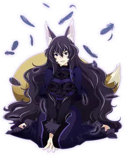 猫系黑色女孩素材卡通简笔