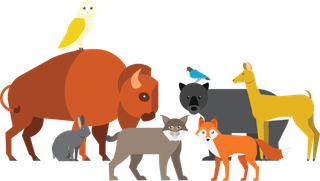 卡通动物素材剪影卡通