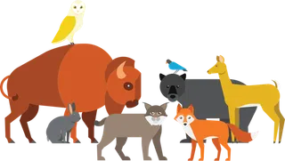 卡通动物素材剪影卡通