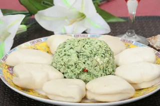 韭菜汁炒鸡蛋  12元