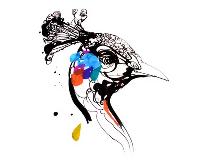 线条小鸟卡通简笔