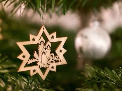 漂亮的圣诞节装饰星星高清图