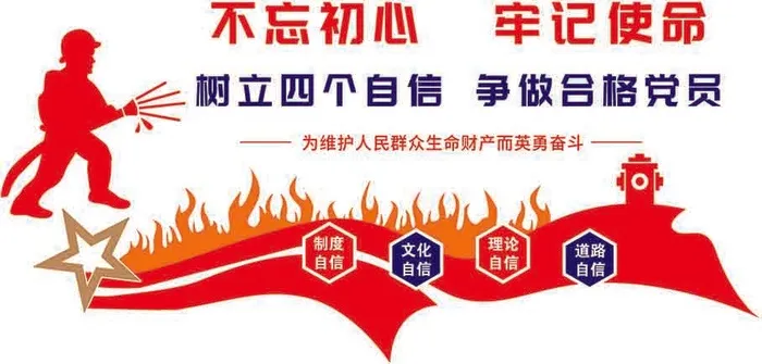 消防文化墙psd模版下载