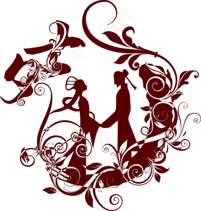 传统节日七夕牛郎织女剪影