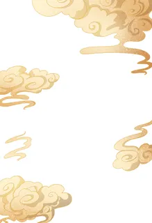 中国风国潮祥云插画手绘云彩图案海报云层装饰背景PSD设计素材