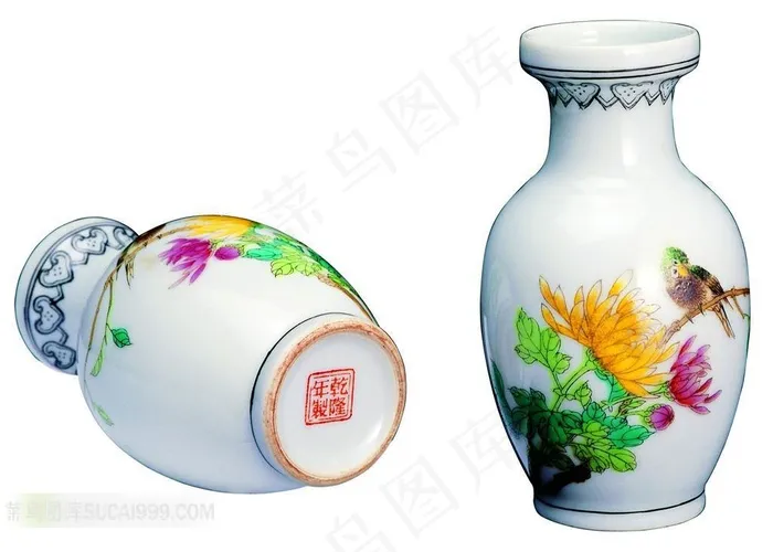 精美花鸟画瓷瓶
