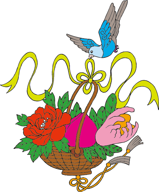 中国吉祥图免扣元素矢量图花篮