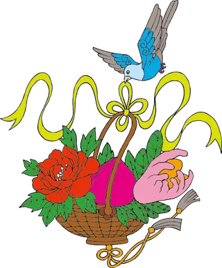 中国吉祥图免扣元素矢量图花篮