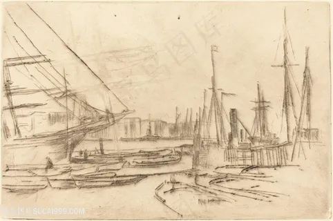 惠斯勒素描海景 惠斯勒素描海景